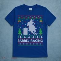 Barrel Racing Horse Sports Xmas Ugly Barrel Racing Christmas Gift T-Shirt thumb 5