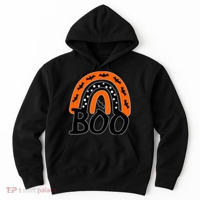 BOO Retro Halloween Rainbow Hoodie