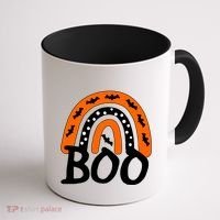 BOO Retro Halloween Rainbow Coffee Mug thumb 1