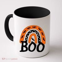 BOO Retro Halloween Rainbow Coffee Mug thumb 0