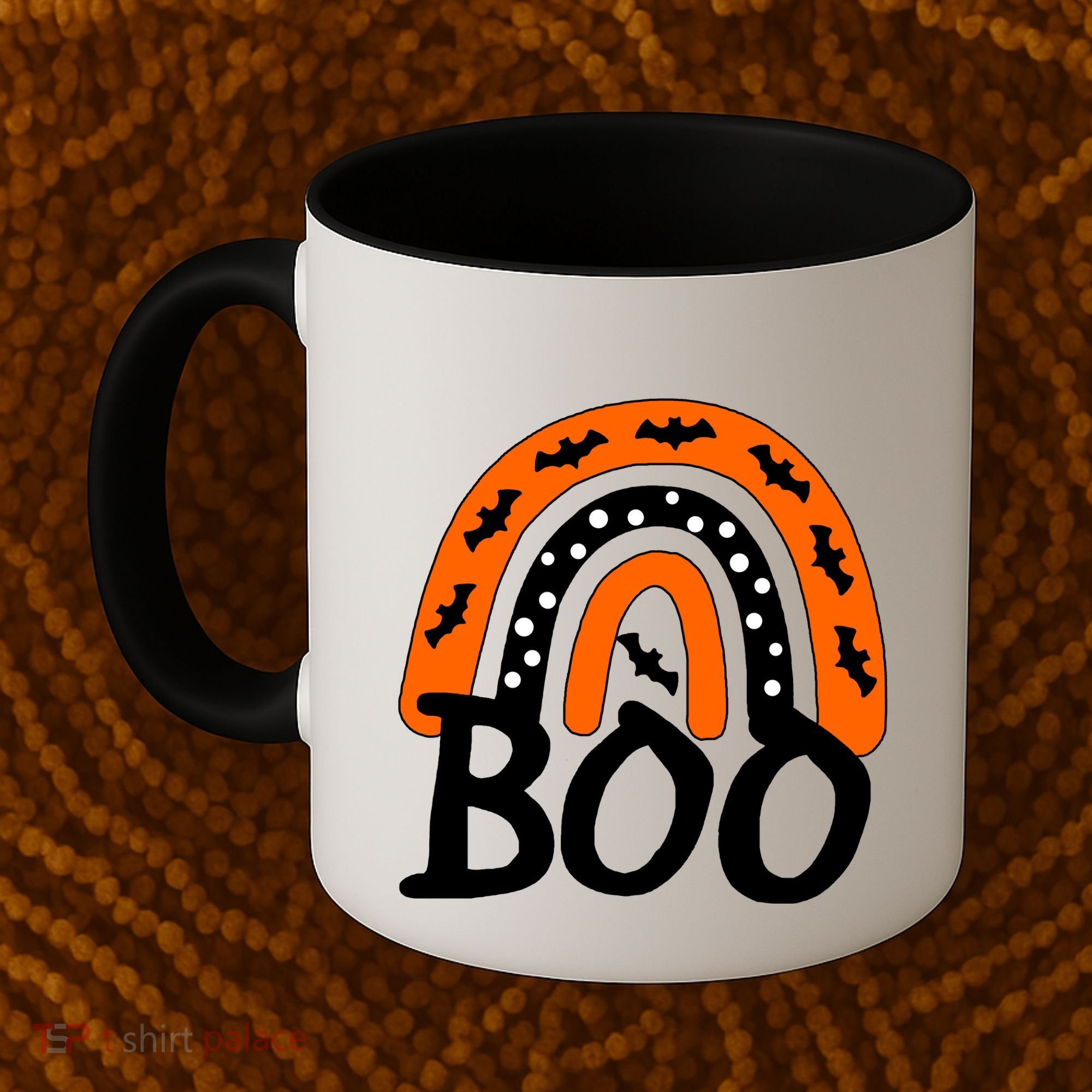 BOO Retro Halloween Rainbow Coffee Mug