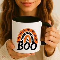 BOO Retro Halloween Rainbow Coffee Mug thumb 3