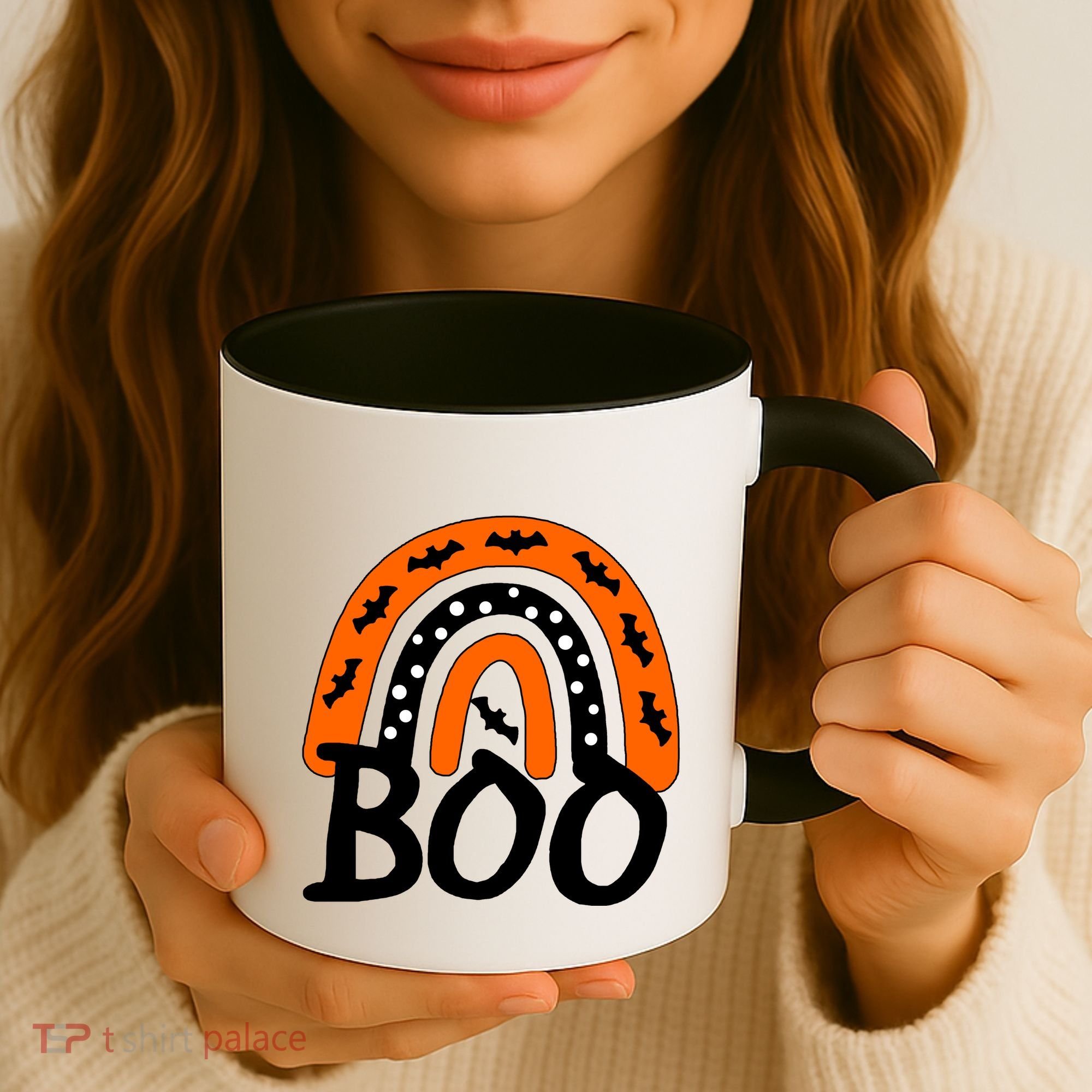 BOO Retro Halloween Rainbow Coffee Mug
