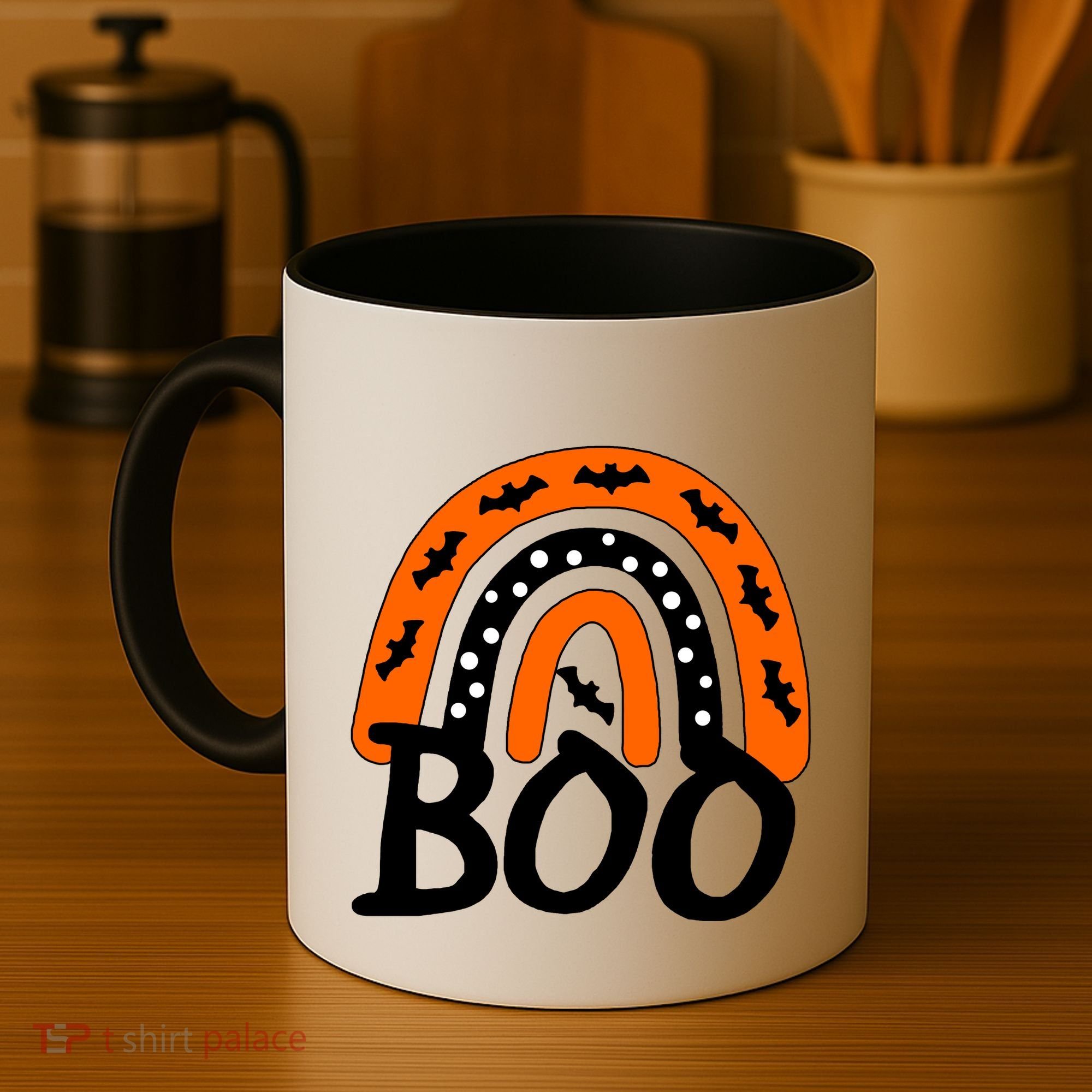 BOO Retro Halloween Rainbow Coffee Mug