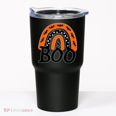 BOO Retro Halloween Rainbow Tumbler