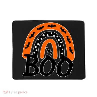 BOO Retro Halloween Rainbow Mousepad