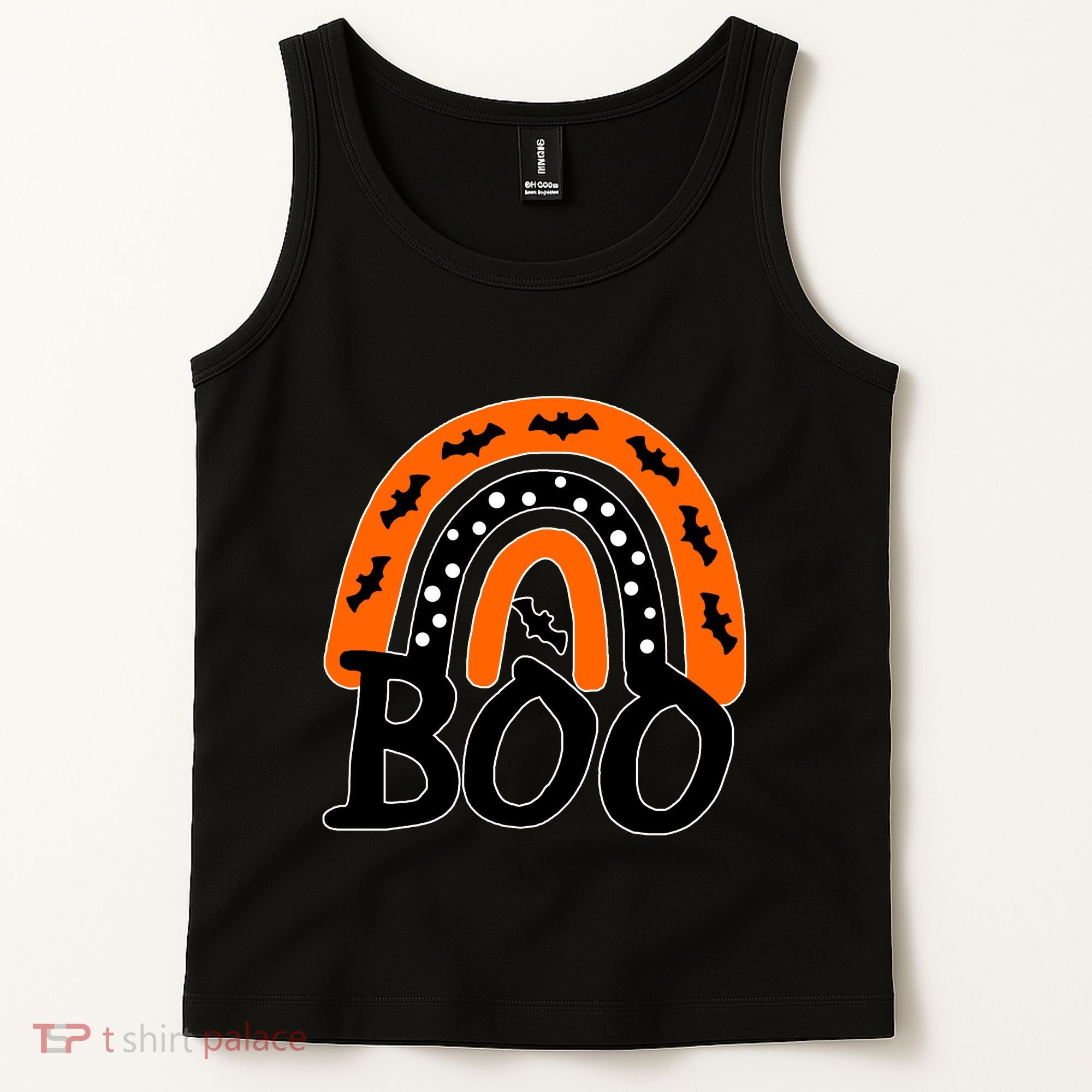 BOO Retro Halloween Rainbow Tank Top