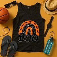 BOO Retro Halloween Rainbow Tank Top thumb 4