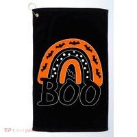 BOO Retro Halloween Rainbow Golf Towel thumb 0