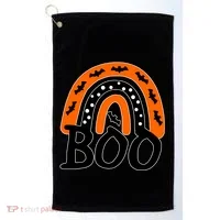 BOO Retro Halloween Rainbow Golf Towel thumb 0