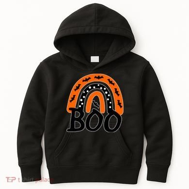 BOO Retro Halloween Rainbow Kids Hoodie