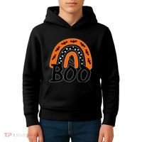 BOO Retro Halloween Rainbow Kids Hoodie thumb 4