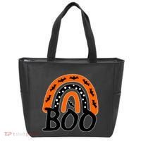 BOO Retro Halloween Rainbow Tote Bag thumb 0