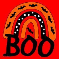 BOO Retro Halloween Rainbow Santa Hat thumb 1