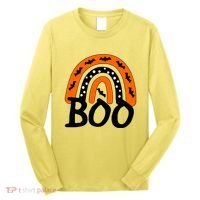 BOO Retro Halloween Rainbow Long Sleeve Shirt thumb 0