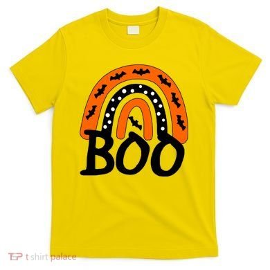 BOO Retro Halloween Rainbow T-Shirt