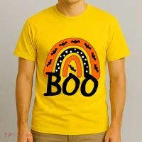 BOO Retro Halloween Rainbow T-Shirt thumb 3