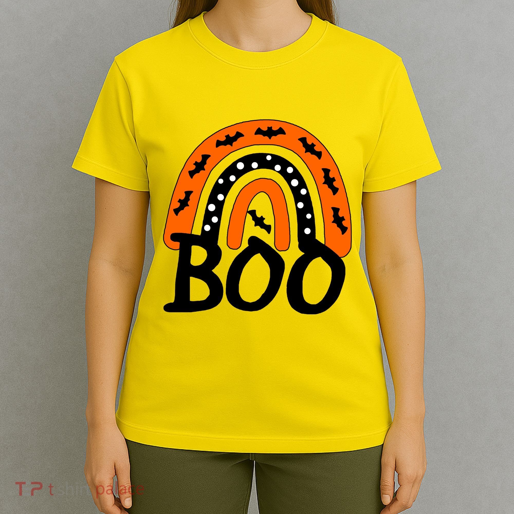 BOO Retro Halloween Rainbow T-Shirt