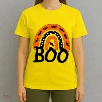 BOO Retro Halloween Rainbow T-Shirt thumb 4