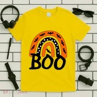 BOO Retro Halloween Rainbow T-Shirt thumb 5