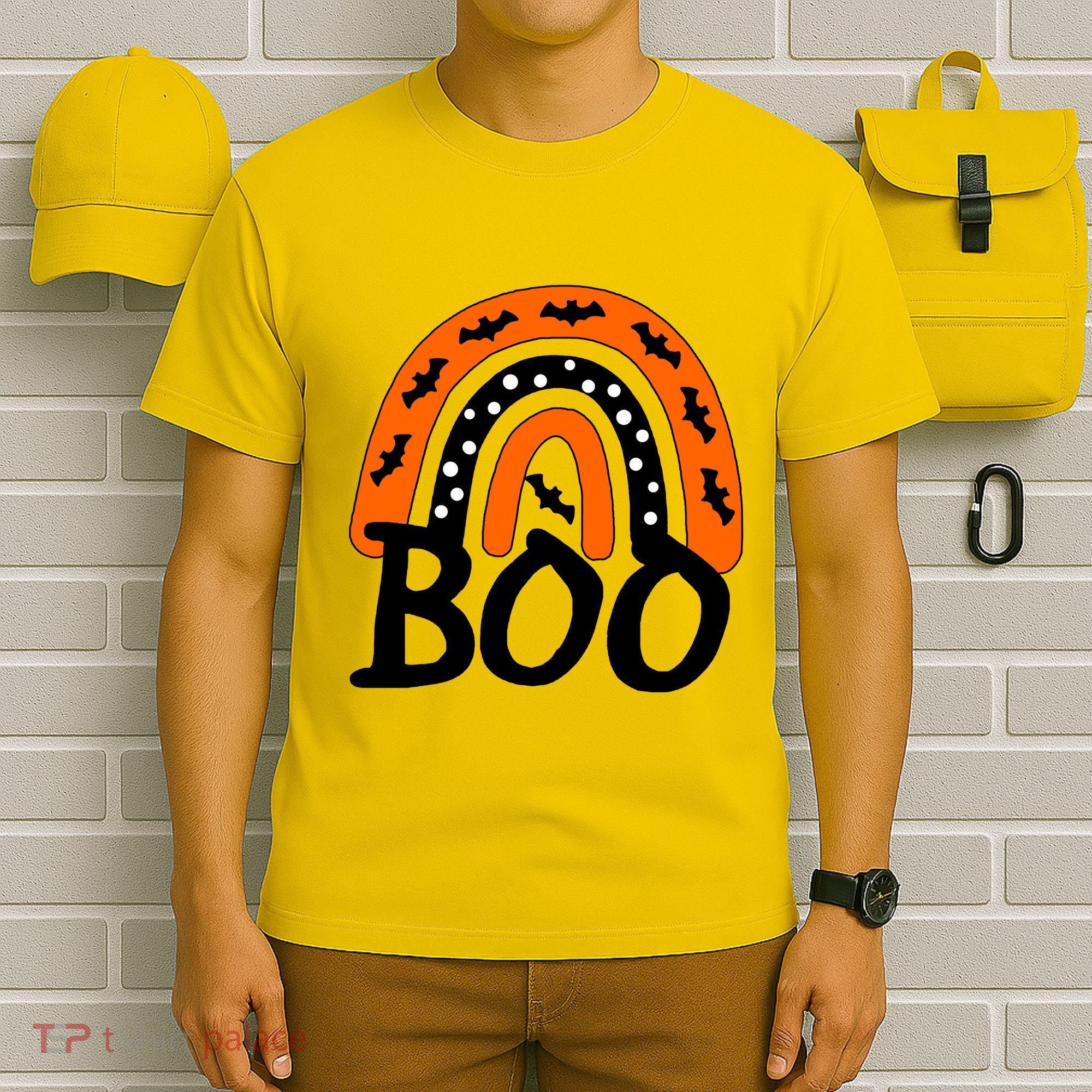 BOO Retro Halloween Rainbow T-Shirt