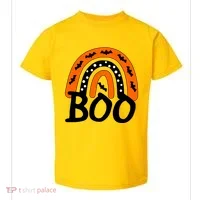 BOO Retro Halloween Rainbow Toddler T-Shirt thumb 0