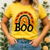 BOO Retro Halloween Rainbow Women's T-Shirt thumb 2