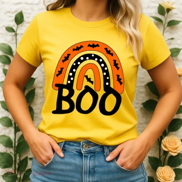 BOO Retro Halloween Rainbow Women's T-Shirt