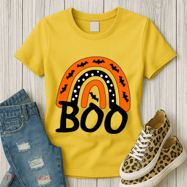 BOO Retro Halloween Rainbow Women's T-Shirt