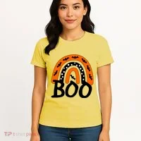 BOO Retro Halloween Rainbow Women's T-Shirt thumb 4