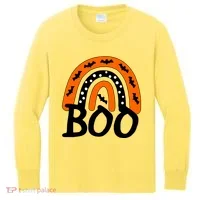 BOO Retro Halloween Rainbow Kids Long Sleeve Shirt thumb 0