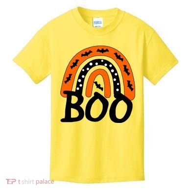 BOO Retro Halloween Rainbow Kids T-Shirt
