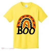 BOO Retro Halloween Rainbow Kids T-Shirt thumb 0