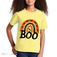 BOO Retro Halloween Rainbow Kids T-Shirt thumb 2