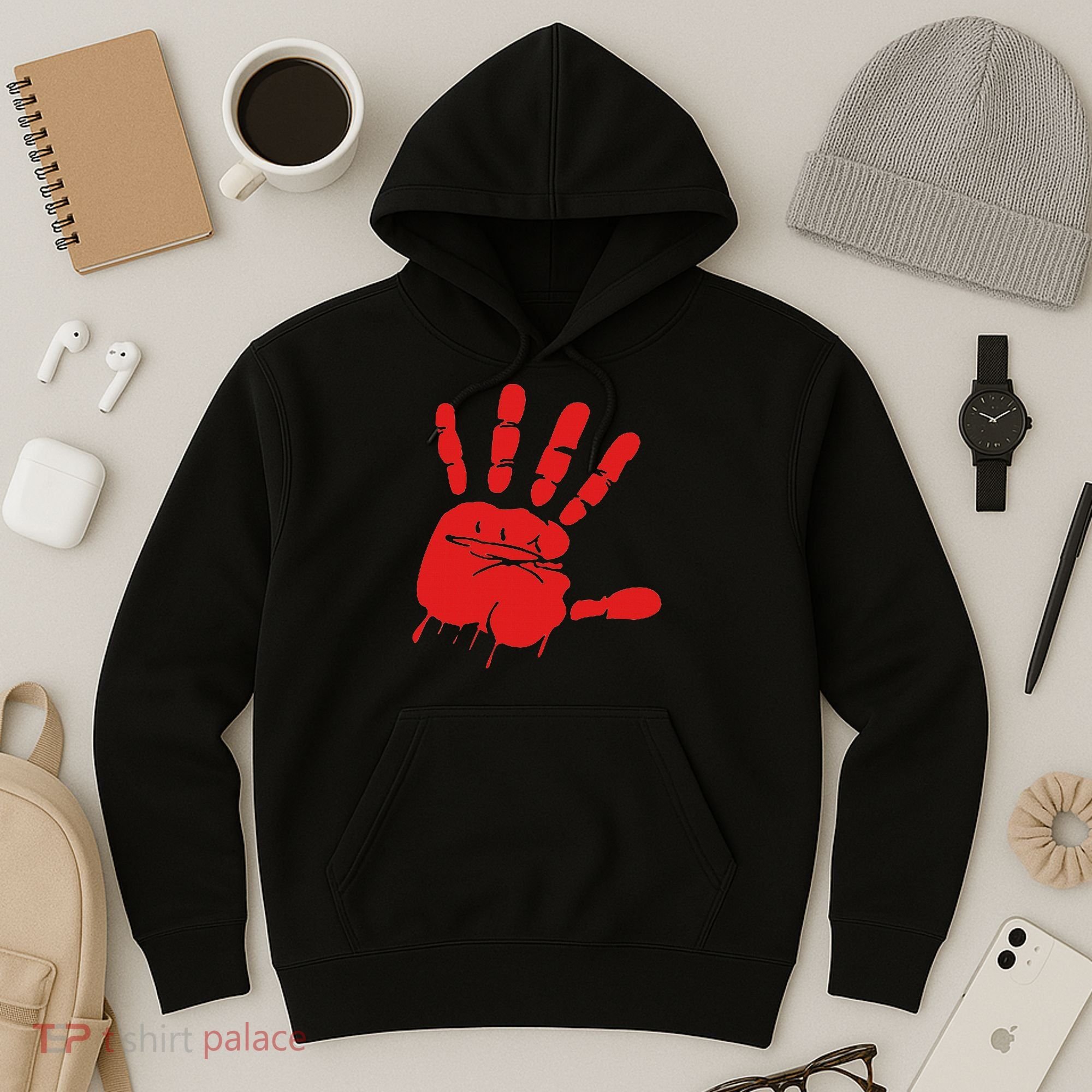 Blood Red Hand Drip Mmiw Missing Murdered Indigenous Women Hoodie