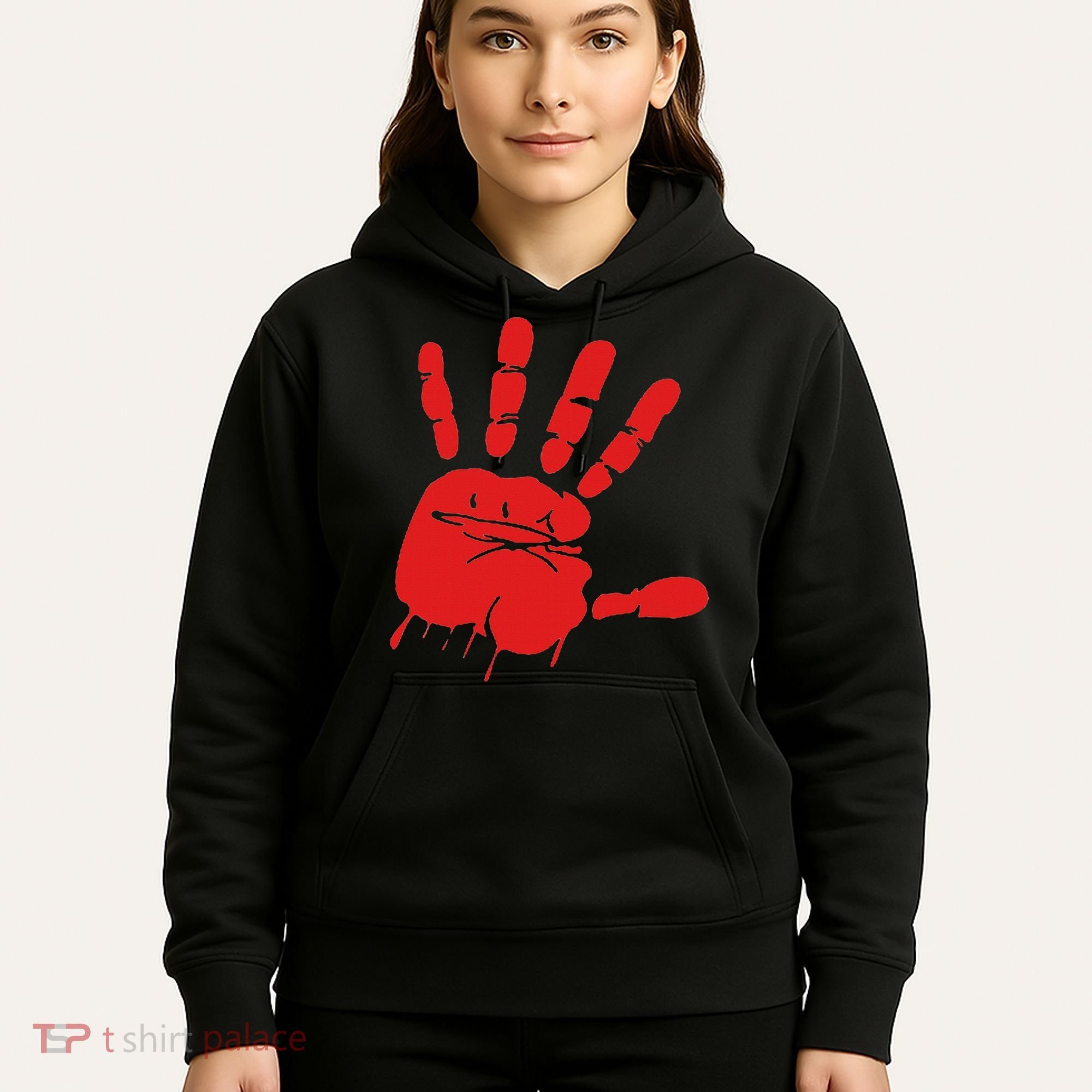 Blood Red Hand Drip Mmiw Missing Murdered Indigenous Women Hoodie