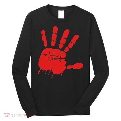 Blood Red Hand Drip Mmiw Missing Murdered Indigenous Women Long Sleeve Shirt
