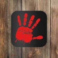Blood Red Hand Drip Mmiw Missing Murdered Indigenous Women Coaster thumb 0