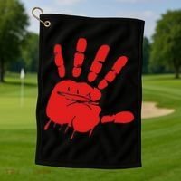 Blood Red Hand Drip Mmiw Missing Murdered Indigenous Women Golf Towel thumb 1