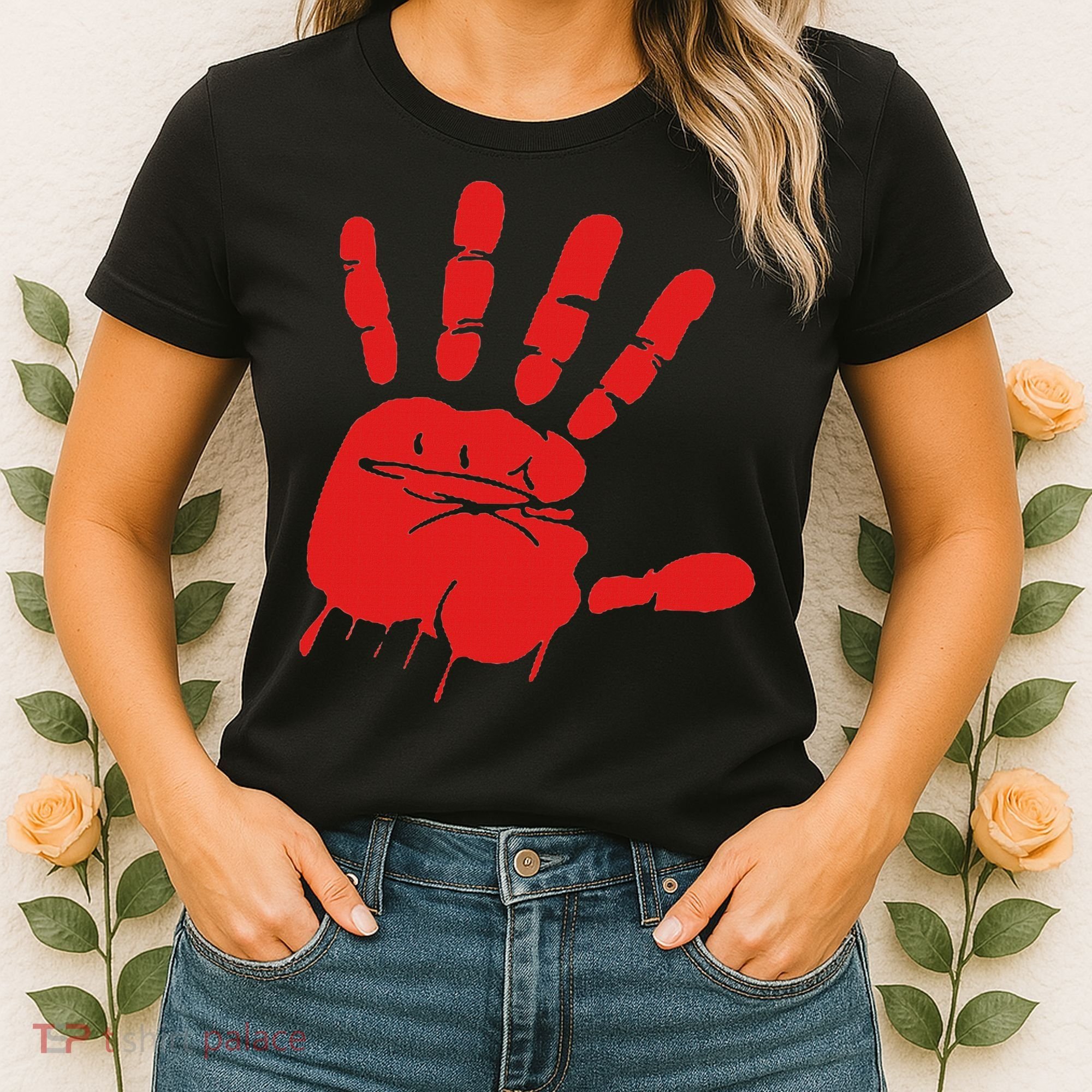 Blood Red Hand Drip Mmiw Missing Murdered Indigenous Women Women's T-Shirt