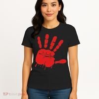 Blood Red Hand Drip Mmiw Missing Murdered Indigenous Women Women's T-Shirt thumb 4