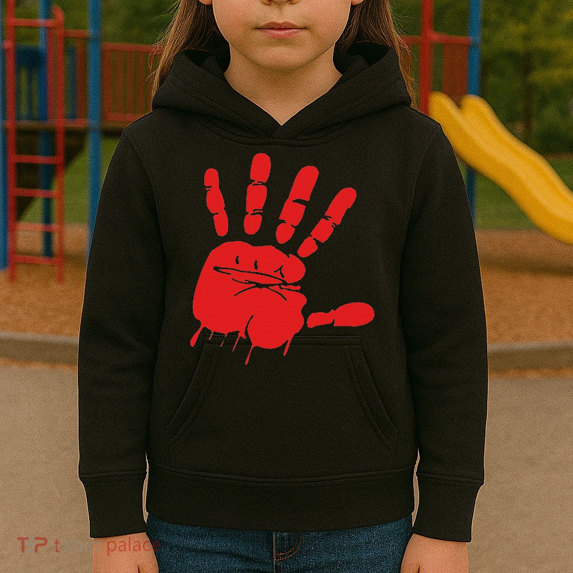 Blood Red Hand Drip Mmiw Missing Murdered Indigenous Women Kids Hoodie