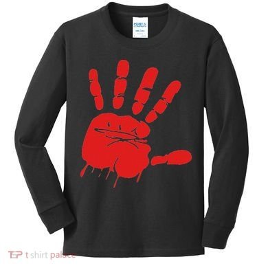 Blood Red Hand Drip Mmiw Missing Murdered Indigenous Women Kids Long Sleeve Shirt