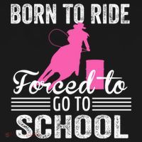 Born Ride Horse Forced To Go To School Equestrian Barrel Women's Tank Top thumb 5