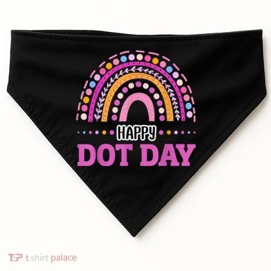 Boho Rainbow Happy Dot Day September 15th Gift USA-Made Doggie Bandana