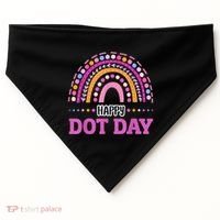 Boho Rainbow Happy Dot Day September 15th Gift USA-Made Doggie Bandana thumb 0