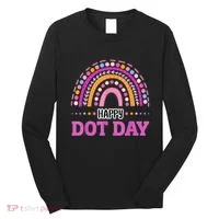 Boho Rainbow Happy Dot Day September 15th Gift Long Sleeve Shirt thumb 0