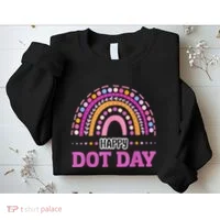 Boho Rainbow Happy Dot Day September 15th Gift Sweatshirt thumb 2