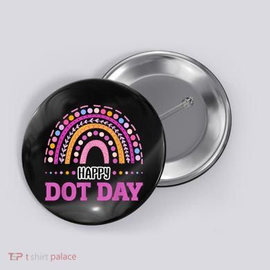 Boho Rainbow Happy Dot Day September 15th Gift Button