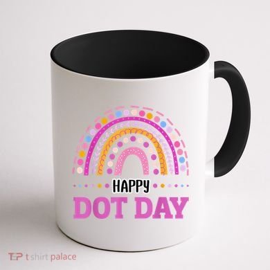 Boho Rainbow Happy Dot Day September 15th Gift Coffee Mug back
